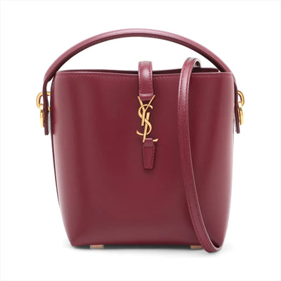 Saint Laurent Rouge Merlot LE 37 Mini Leather Bucket Bag [Clearance Sale]