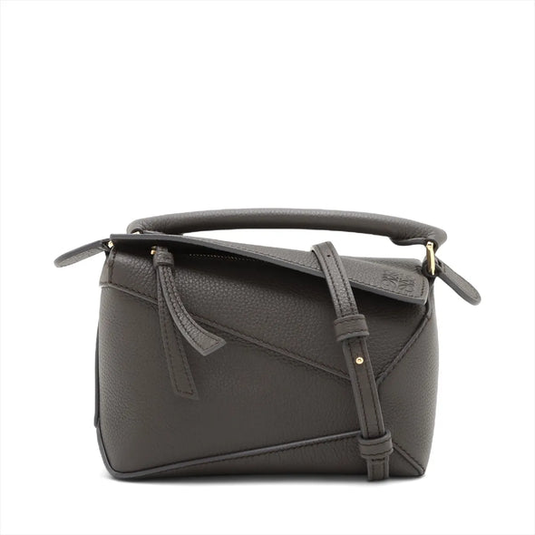 Loewe Gray Leather Mini Puzzle Bag [Clearance Sale]