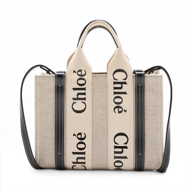 Chloe Black Beige Small Woody Tote [Clearance Sale]
