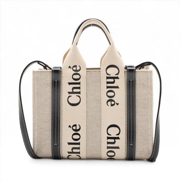 Chloe Black Beige Small Woody Tote [Clearance Sale]