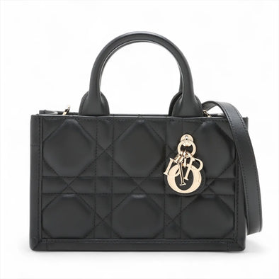 Christian Dior Black Macrocannage Calfskin Mini Book Tote [Clearance Sale]