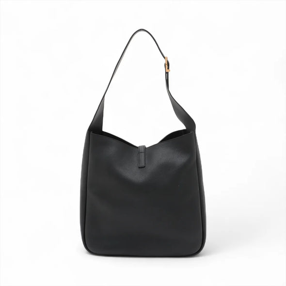 Saint Laurent Black LE 5 A 7 Large Leather Hobo Bag [Clearance Sale]