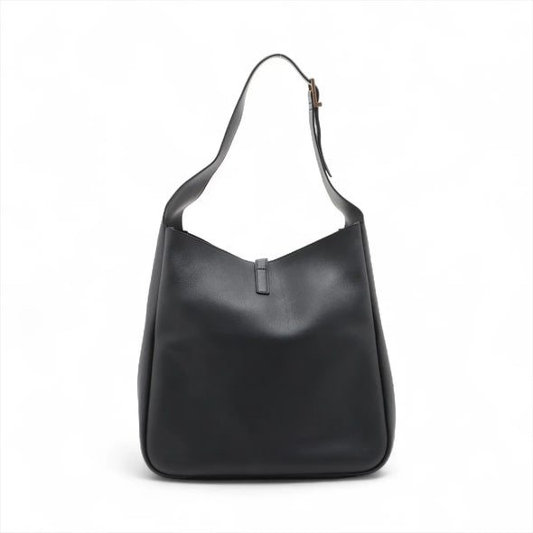 Saint Laurent Black LE 5 A 7 Large Leather Hobo Bag [Clearance Sale]