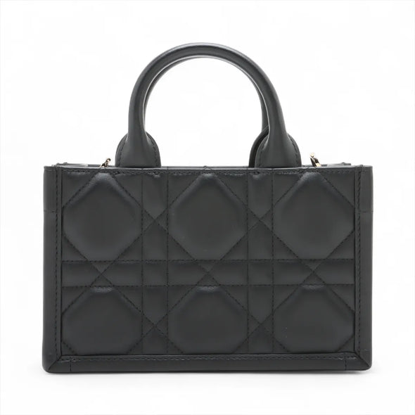Christian Dior Black Macrocannage Calfskin Mini Book Tote [Clearance Sale]