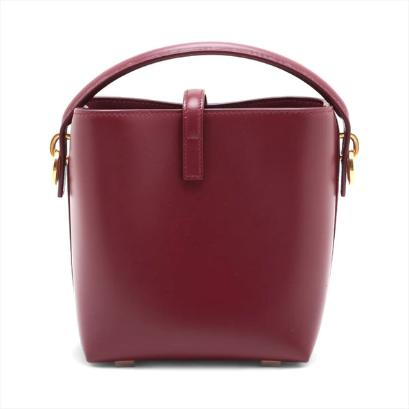 Saint Laurent Rouge Merlot LE 37 Mini Leather Bucket Bag [Clearance Sale]