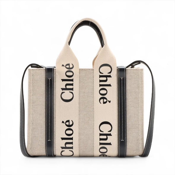 Chloe Black Beige Small Woody Tote [Clearance Sale]