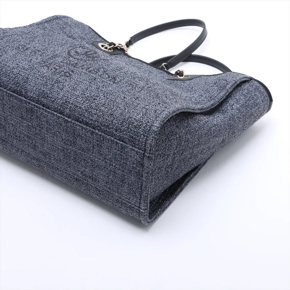 Chanel Black Deauville MM Shopping Bag  [Clearance Sale]