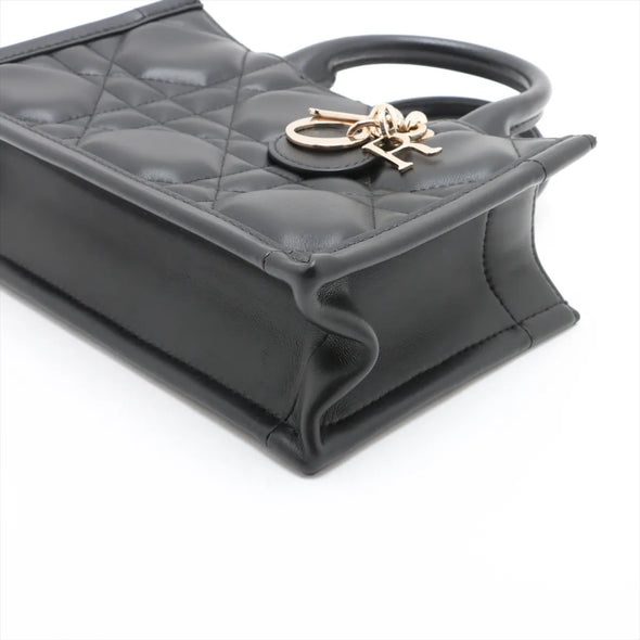 Christian Dior Black Macrocannage Calfskin Mini Book Tote [Clearance Sale]