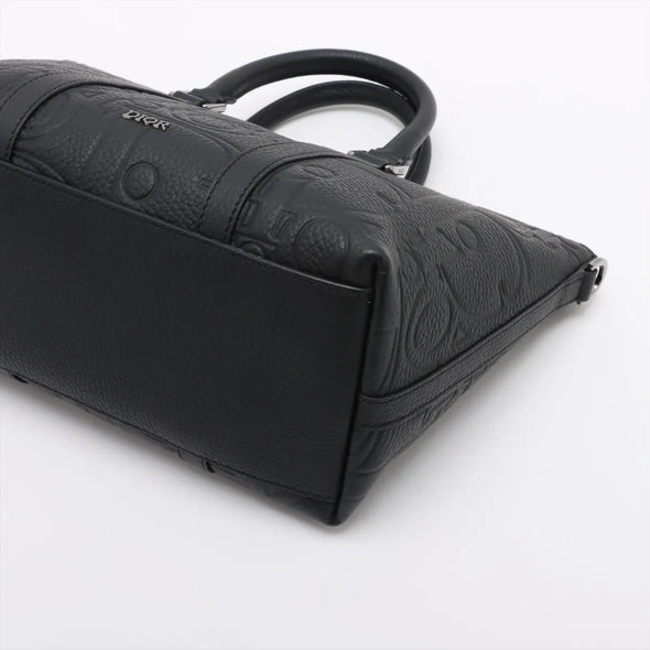 Christian Dior Black Leather Weekender  [Clearance Sale]