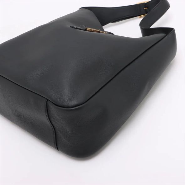 Saint Laurent Black LE 5 A 7 Large Leather Hobo Bag [Clearance Sale]