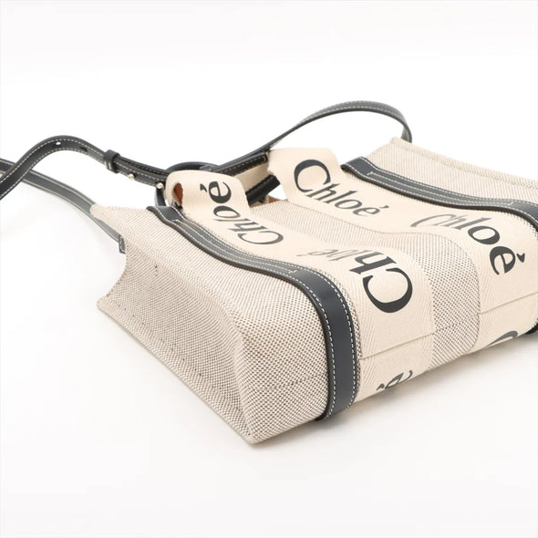 Chloe Black Beige Small Woody Tote [Clearance Sale]