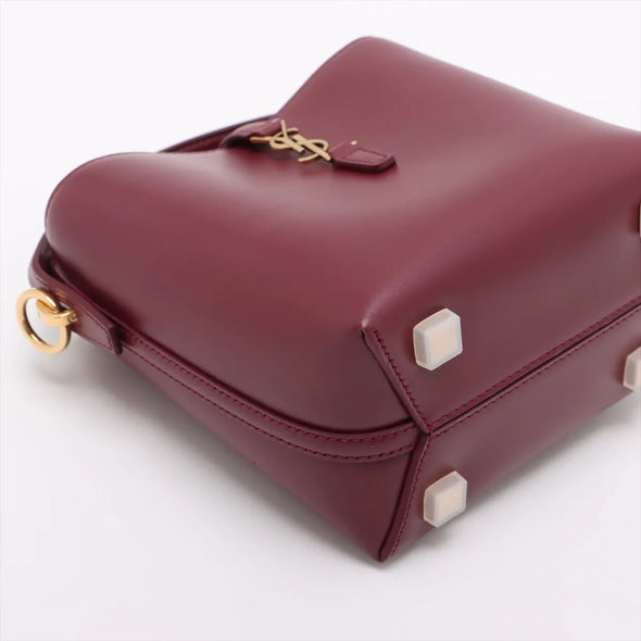 Saint Laurent Rouge Merlot LE 37 Mini Leather Bucket Bag [Clearance Sale]