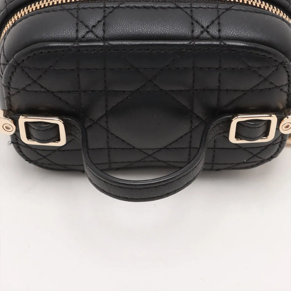Christian Dior Black Cannage Lambskin Lady Dior Micro Vanity Case  [Clearance Sale]