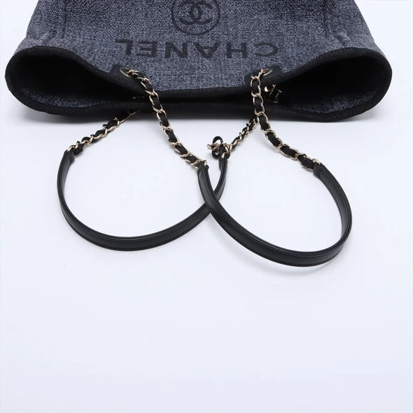 Chanel Black Deauville MM Shopping Bag  [Clearance Sale]