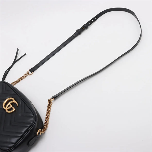 Gucci Black Leather GG Marmont Small Shoulder Bag  [Clearance Sale]