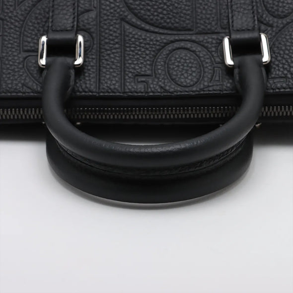 Christian Dior Black Leather Weekender  [Clearance Sale]