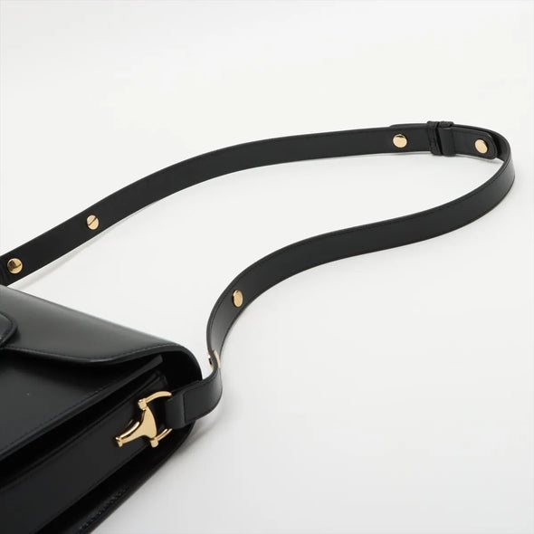 Gucci Black Leather Gucci Horsebit 1955 Medium Shoulder Bag [Clearance Sale]