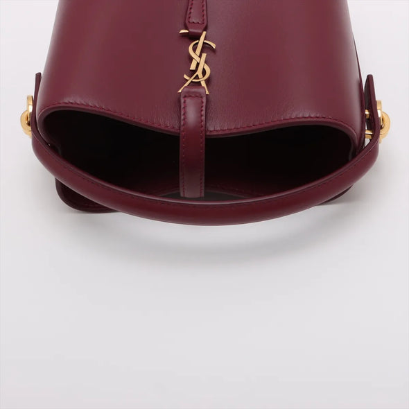 Saint Laurent Rouge Merlot LE 37 Mini Leather Bucket Bag [Clearance Sale]