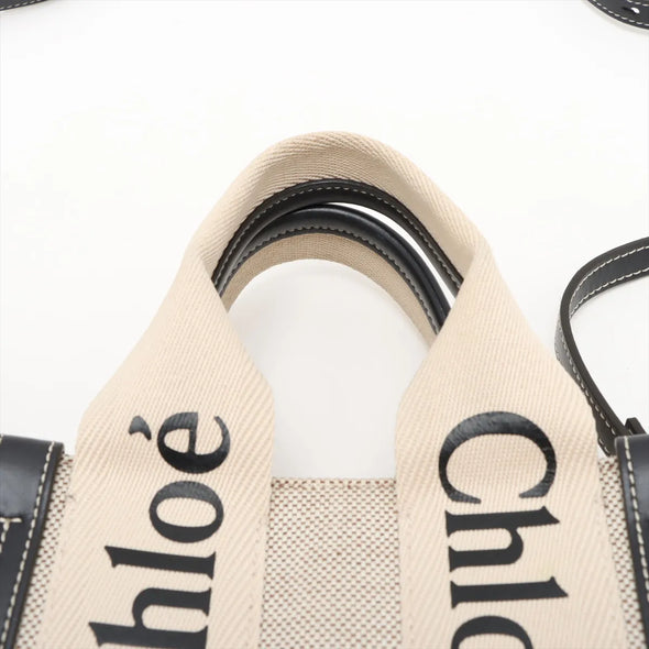 Chloe Black Beige Small Woody Tote [Clearance Sale]