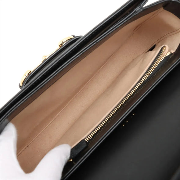 Gucci Black Leather Gucci Horsebit 1955 Medium Shoulder Bag [Clearance Sale]