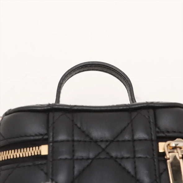 Christian Dior Black Cannage Lambskin Lady Dior Micro Vanity Case  [Clearance Sale]