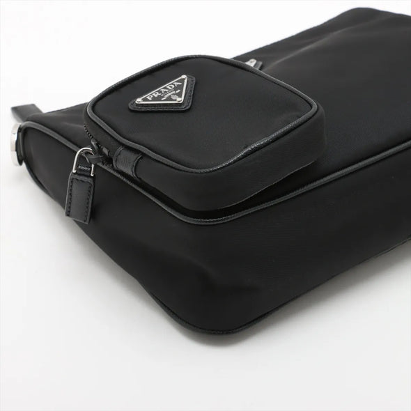 Prada Black Re-Nylon and Saffiano Leather Shoulder Bag [Clearance Sale]