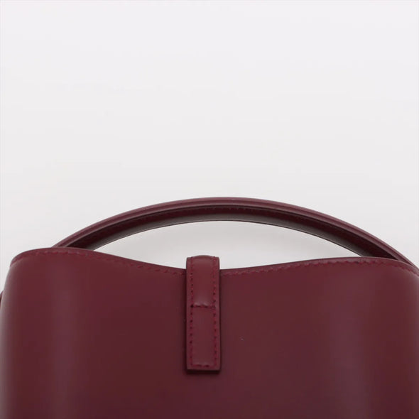 Saint Laurent Rouge Merlot LE 37 Mini Leather Bucket Bag [Clearance Sale]