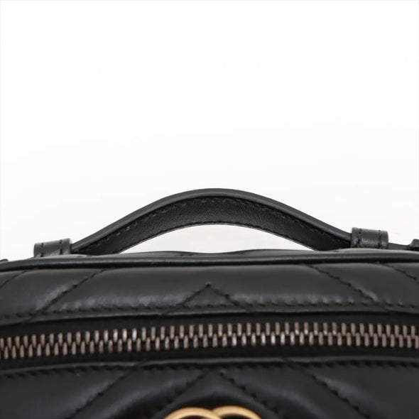 Gucci Black Marmont Matelasse Leather Vanity Case [Clearance Sale]