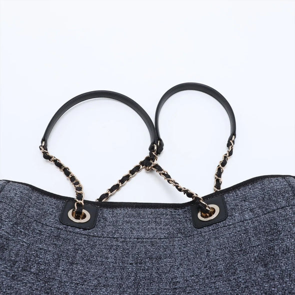 Chanel Black Deauville MM Shopping Bag  [Clearance Sale]