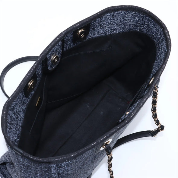 Chanel Black Deauville MM Shopping Bag  [Clearance Sale]