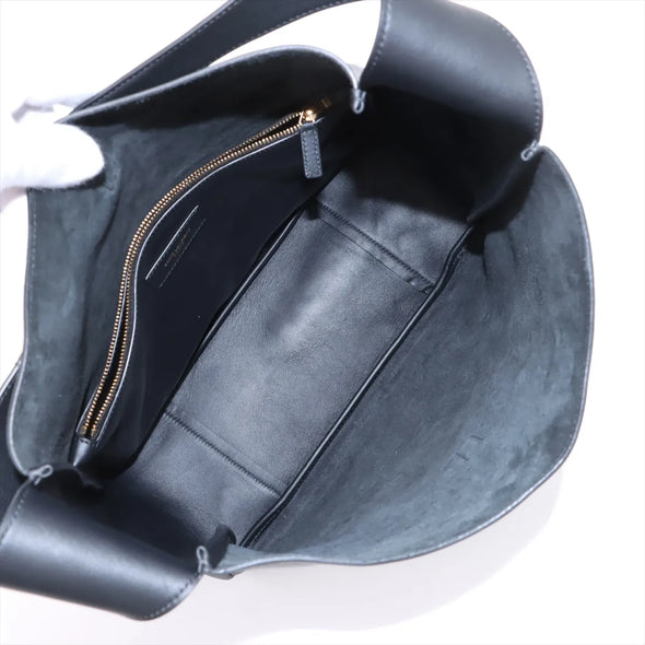 Saint Laurent Black LE 5 A 7 Large Leather Hobo Bag [Clearance Sale]