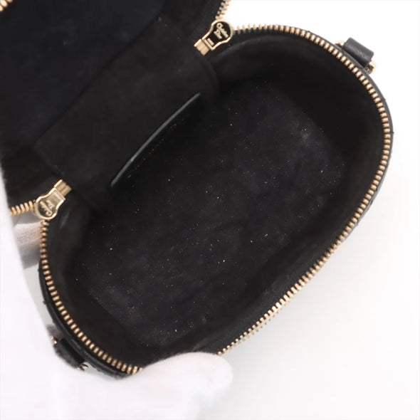 Christian Dior Black Cannage Lambskin Lady Dior Micro Vanity Case  [Clearance Sale]