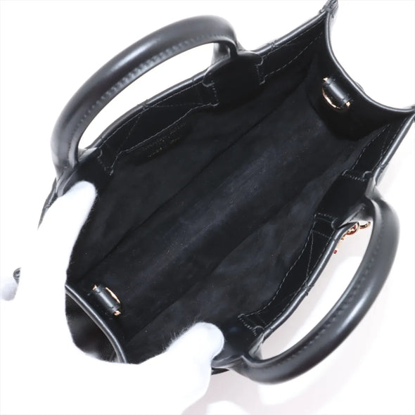Christian Dior Black Macrocannage Calfskin Mini Book Tote [Clearance Sale]