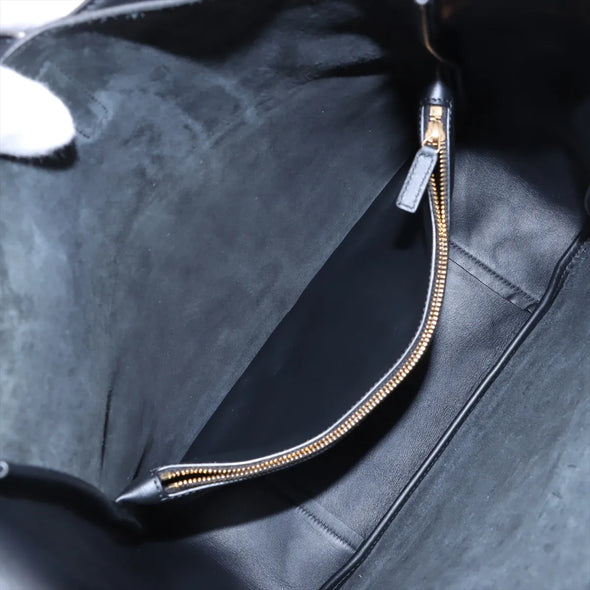 Saint Laurent Black LE 5 A 7 Large Leather Hobo Bag [Clearance Sale]