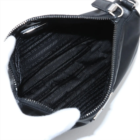 Prada Black Re-Nylon and Saffiano Leather Shoulder Bag [Clearance Sale]
