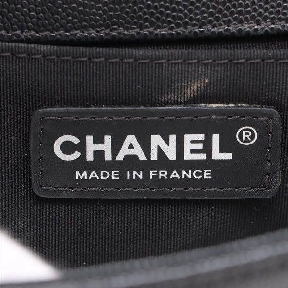Chanel Black Caviar Calfskin Boy Chanel Flap Closure Handbag [Clearance Sale]