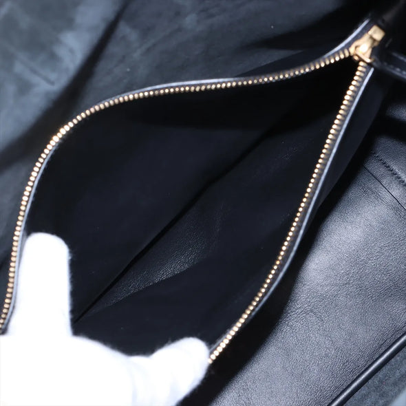 Saint Laurent Black LE 5 A 7 Large Leather Hobo Bag [Clearance Sale]