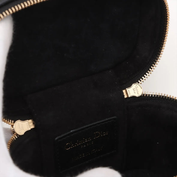 Christian Dior Black Cannage Lambskin Lady Dior Micro Vanity Case  [Clearance Sale]