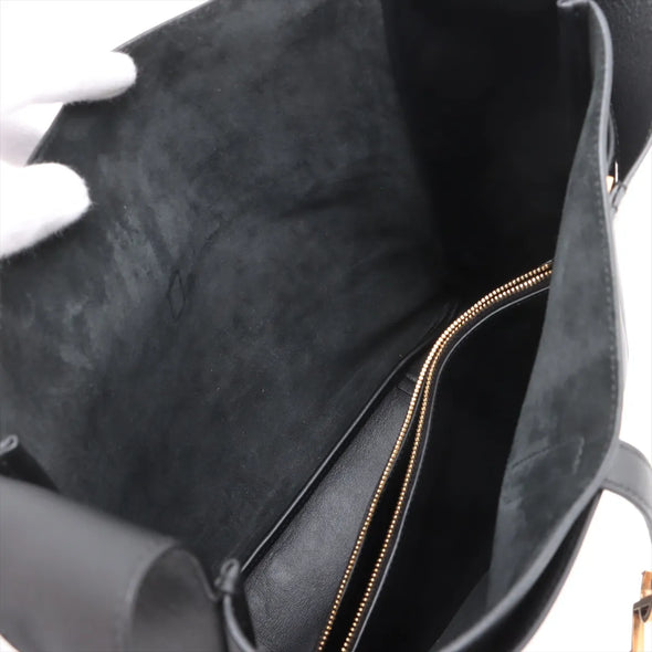 Saint Laurent Black LE 5 A 7 Large Leather Hobo Bag [Clearance Sale]