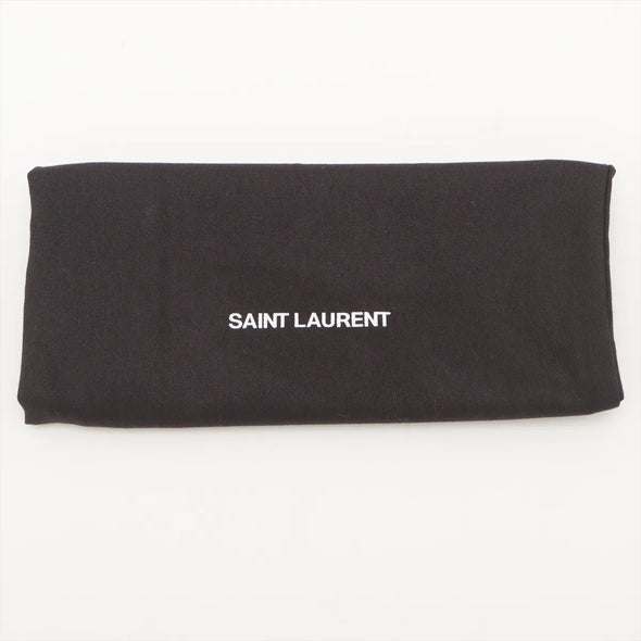 Saint Laurent Black Grained Leather Cassandre Chain Wallet [Clearance Sale]