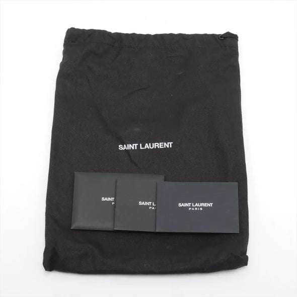 Saint Laurent Beige Grained Leather Cassandre Chain Wallet [Clearance Sale]