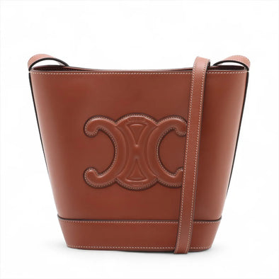 Celine Brown Leather Triomphe Bucket Bag [Clearance Sale]