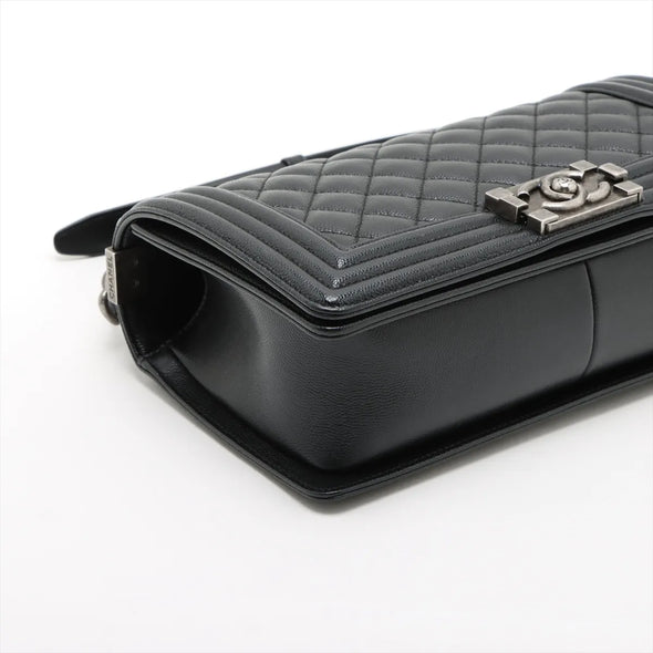 Chanel Black Caviar Calfskin Boy Chanel Flap Closure Handbag [Clearance Sale]