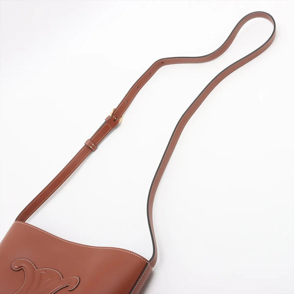 Celine Brown Leather Triomphe Bucket Bag [Clearance Sale]