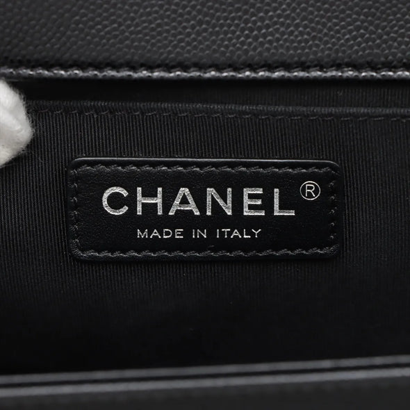 Chanel Black Caviar Calfskin Boy Chanel Flap Closure Handbag [Clearance Sale]