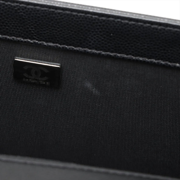 Chanel Black Caviar Calfskin Boy Chanel Flap Closure Handbag [Clearance Sale]