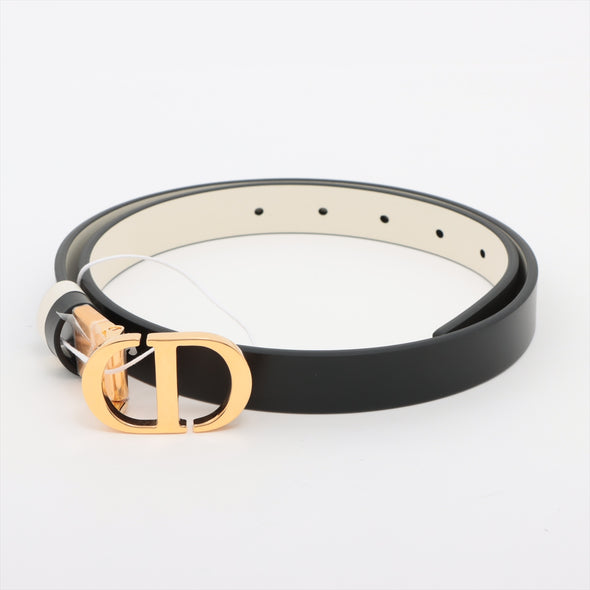 Christian Dior Black Leather 30 Montaigne Reversible Thin Belt [Clearance Sale]