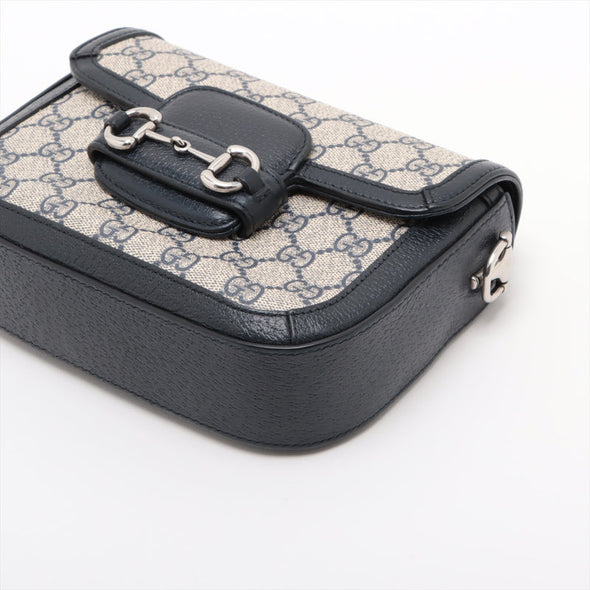 Navy Blue GG Supreme Horsebit 1955 Mini Shoulder Bag