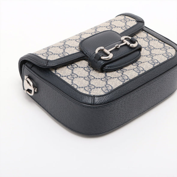 Navy Blue GG Supreme Horsebit 1955 Mini Shoulder Bag