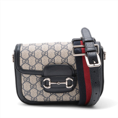 Navy Blue GG Supreme Horsebit 1955 Mini Shoulder Bag